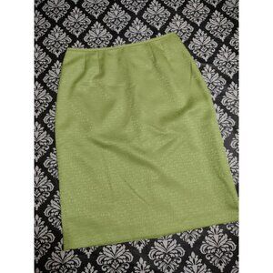 Lesuit Womens Lined Bright Green Skirt Size 10 Waist 32 Length 25